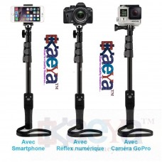 OkaeYa-Bluetooth Selfie Stick with Remote and Zoom For Apple, Samsung, HTC, Lenovo, One plus, Motorola, Nexus, Xiaomi Redmi Phones, Coolpad